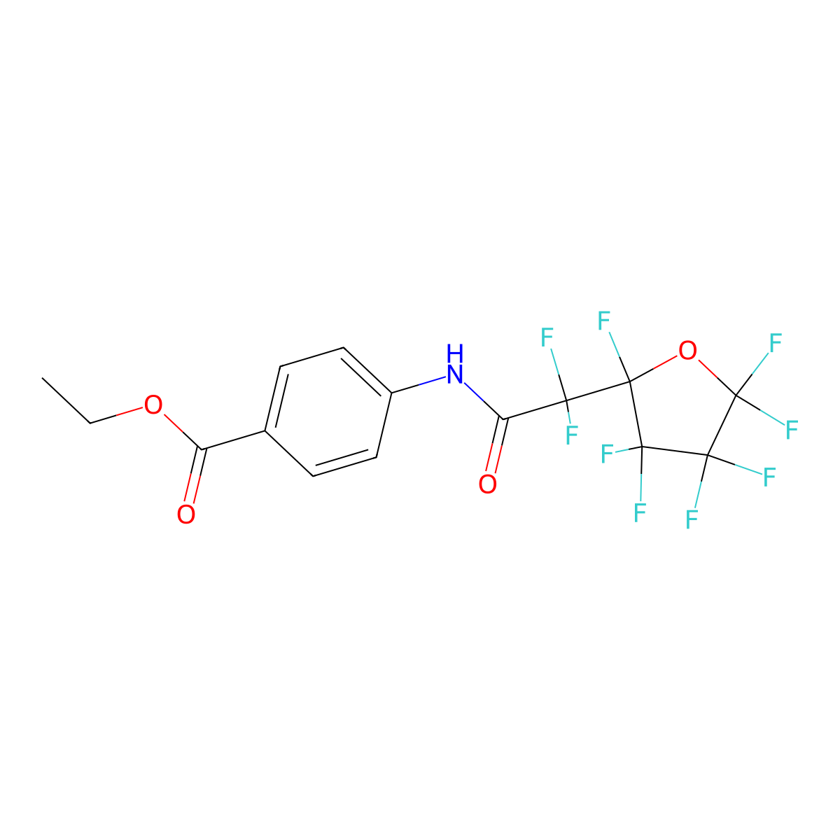 Ethyl 4-{[difluoro(2,3,3,4,4,5,5-heptafluorotetrahydro-2-furanyl)acetyl]amino}benzoate molecular structure, CAS 331445-61-5