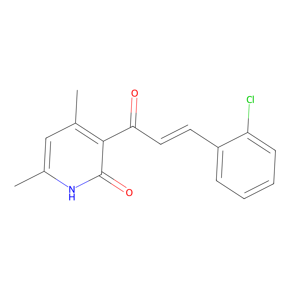 3-[3-(2-chlorophenyl)prop-2-enoyl]-4,6-dimethyl-1H-pyridin-2-one molecular structure, CAS 331445-67-1