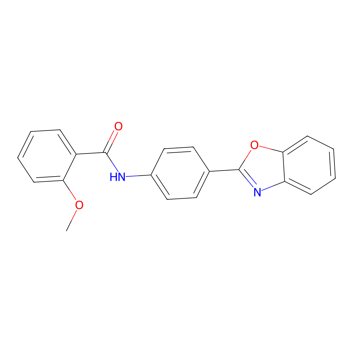 N-[4-(1,3-benzoxazol-2-yl)phenyl]-2-methoxybenzamide molecular structure, CAS 331446-81-2