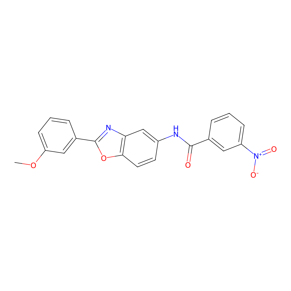 N-[2-(3-methoxyphenyl)-1,3-benzoxazol-5-yl]-3-nitrobenzamide molecular structure, CAS 331447-21-3