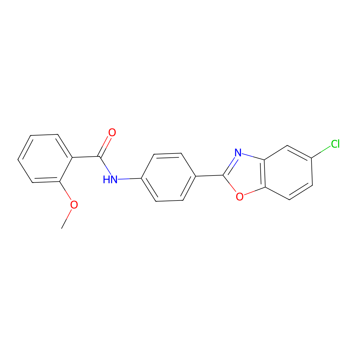 N-[4-(5-chloro-1,3-benzoxazol-2-yl)phenyl]-2-methoxybenzamide molecular structure, CAS 331447-30-4