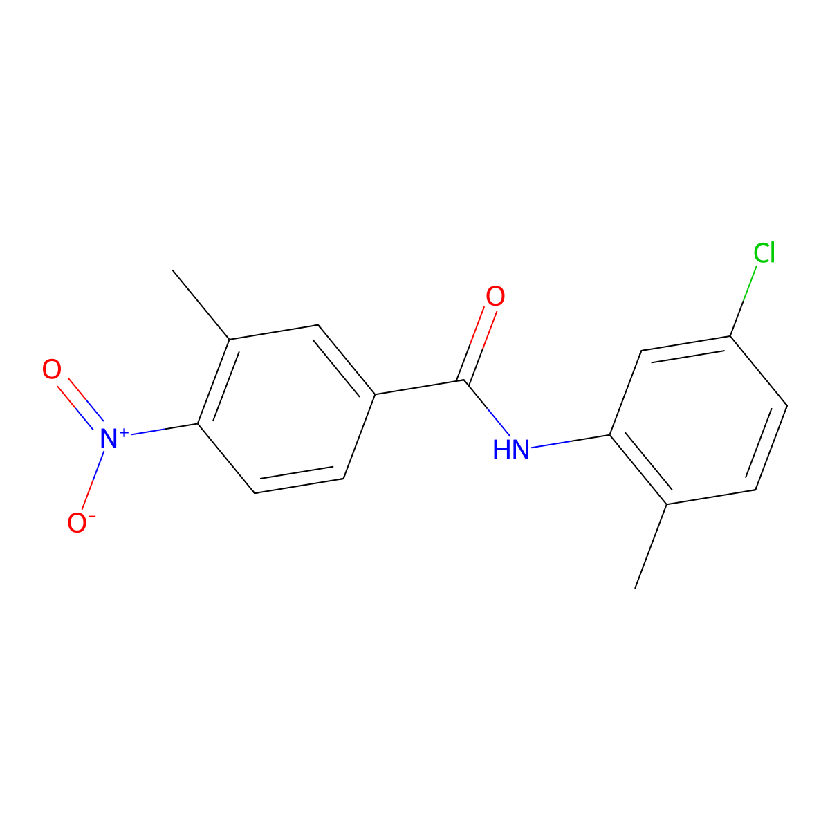 N-(5-chloro-2-methylphenyl)-3-methyl-4-nitrobenzamide molecular structure, CAS 331447-44-0