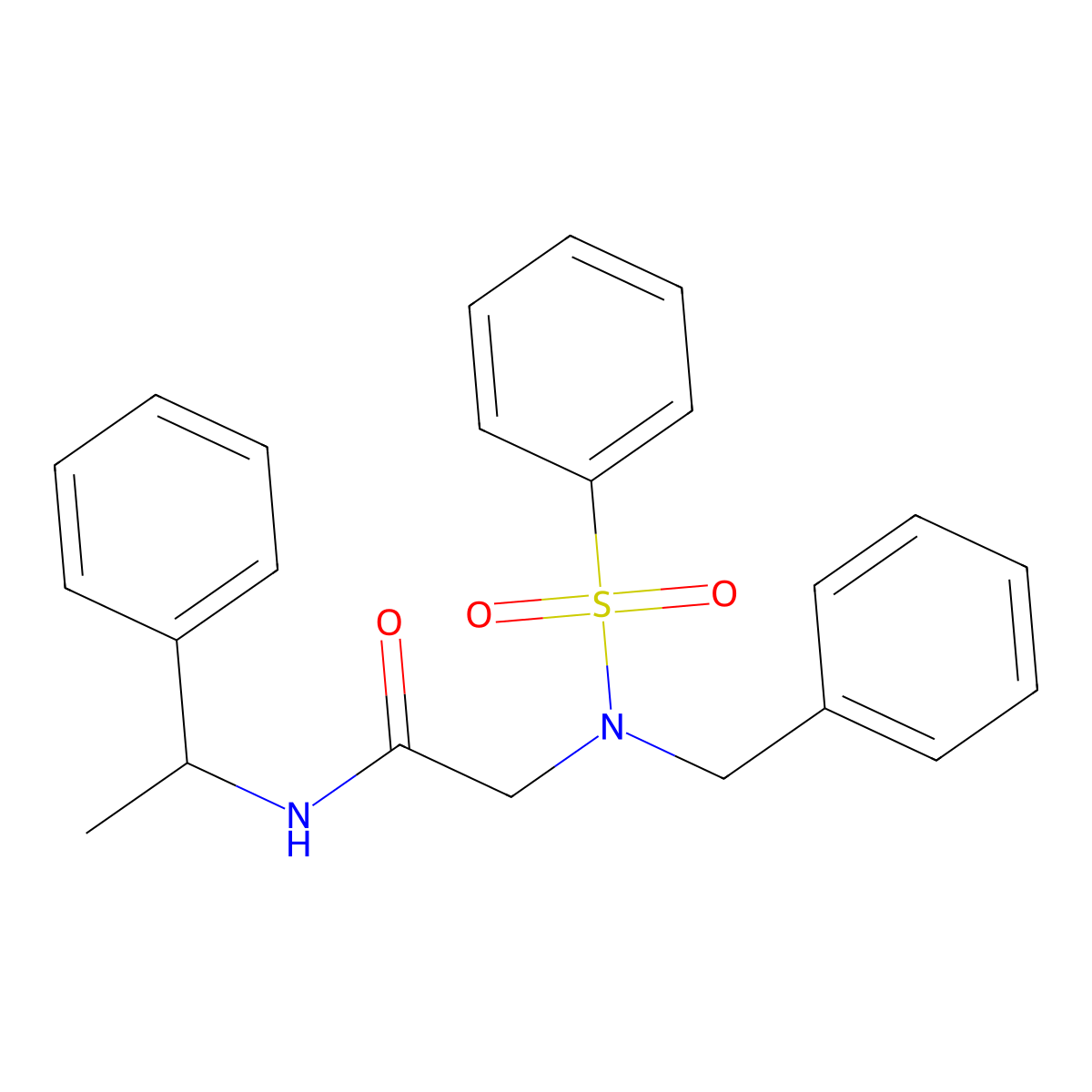 2-[benzenesulfonyl(benzyl)amino]-N-(1-phenylethyl)acetamide molecular structure, CAS 331453-51-1
