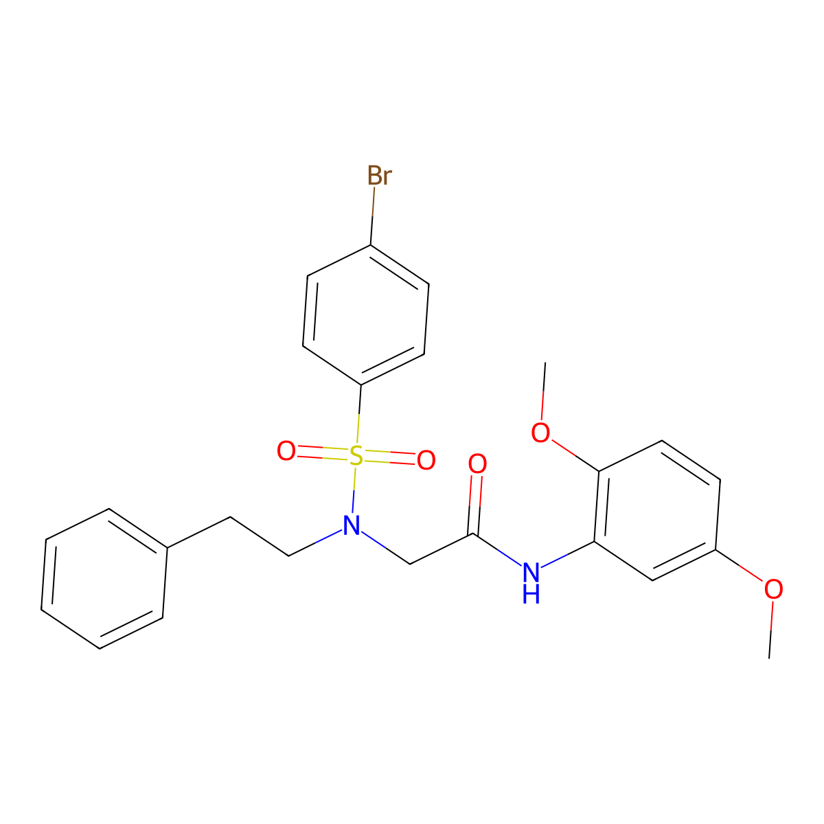 2-(4-bromo-N-phenethylphenylsulfonamido)-N-(2,5-dimethoxyphenyl)acetamide molecular structure, CAS 331453-86-2