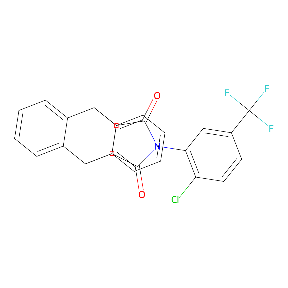 17-[2-Chloro-5-(trifluoromethyl)phenyl]-17-azapentacyclo[6.6.5.0~2,7~.0~9,14~.0~15,19~]nonadeca-2,4,6,9,11,13-hexaene-16,18-dione molecular structure, CAS 331454-34-3