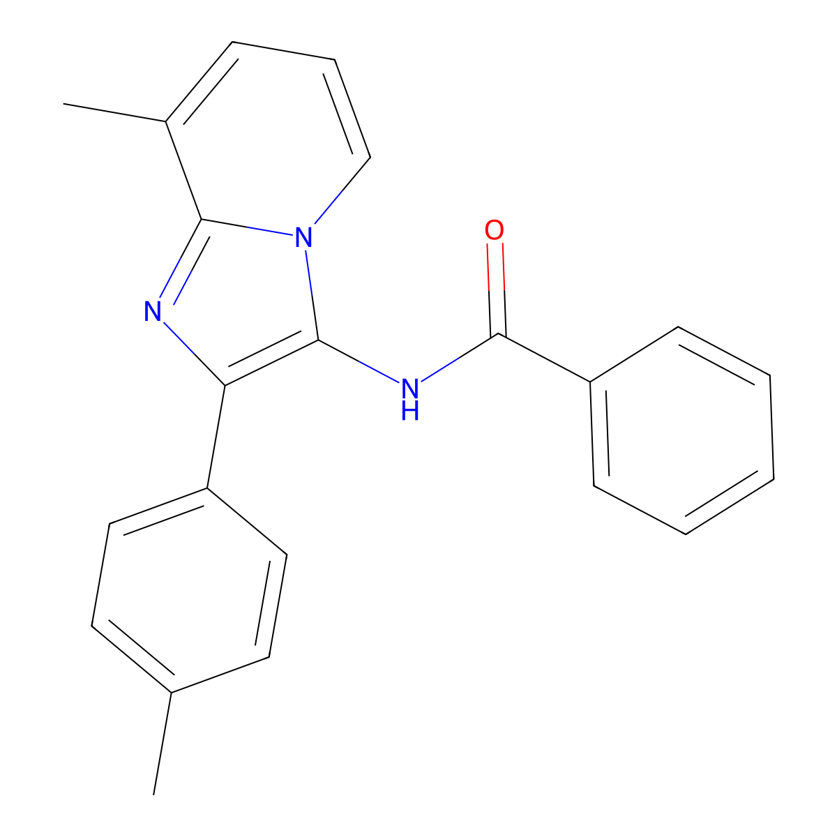 N-[8-methyl-2-(4-methylphenyl)imidazo[1,2-a]pyridin-3-yl]benzamide molecular structure, CAS 331454-67-2