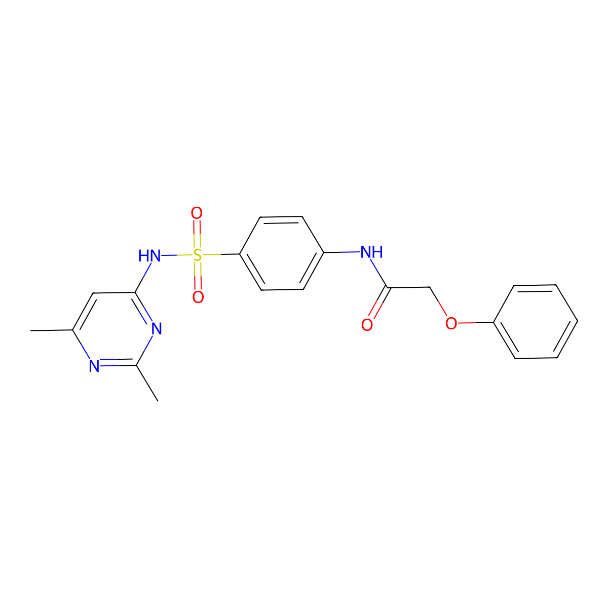N-{4-[(2,6-dimethylpyrimidin-4-yl)sulfamoyl]phenyl}-2-phenoxyacetamide molecular structure, CAS 331454-69-4