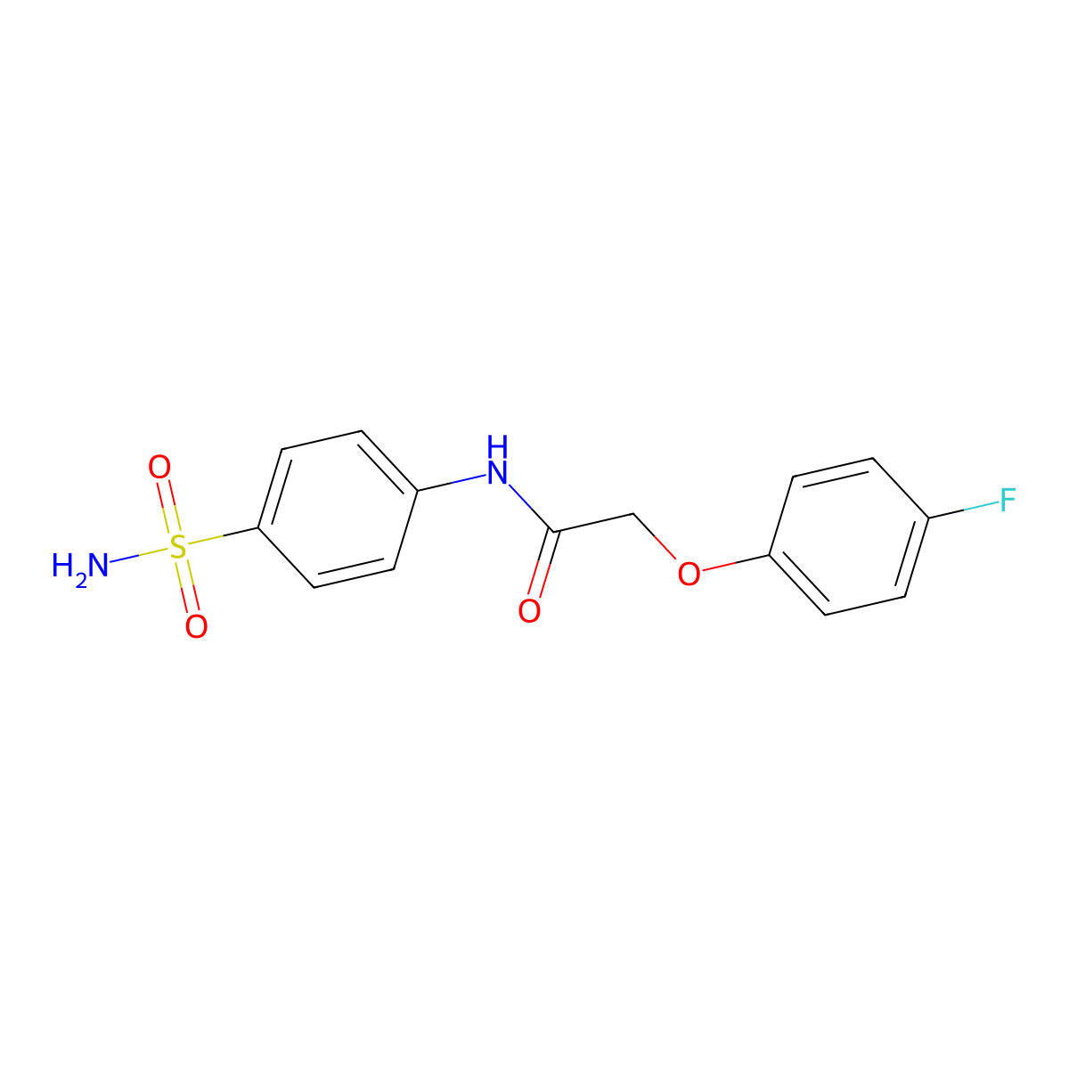 N-(4-(Aminosulfonyl)phenyl)-2-(4-fluorophenoxy)acetamide molecular structure, CAS 331454-79-6