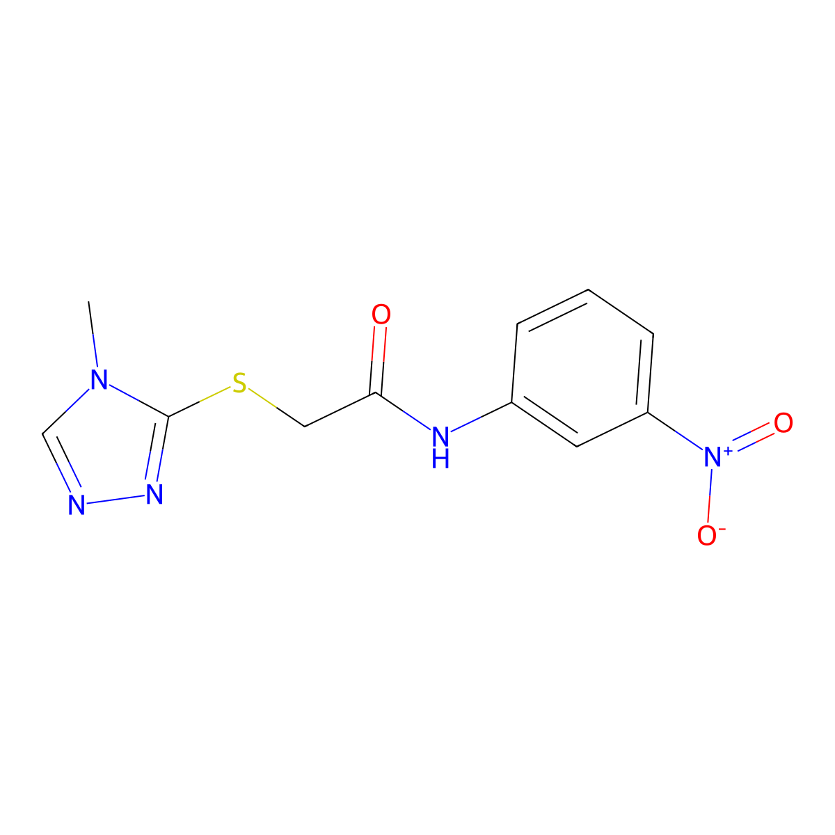 2-[(4-methyl-4H-1,2,4-triazol-3-yl)sulfanyl]-N-(3-nitrophenyl)acetamide molecular structure, CAS 331459-59-7