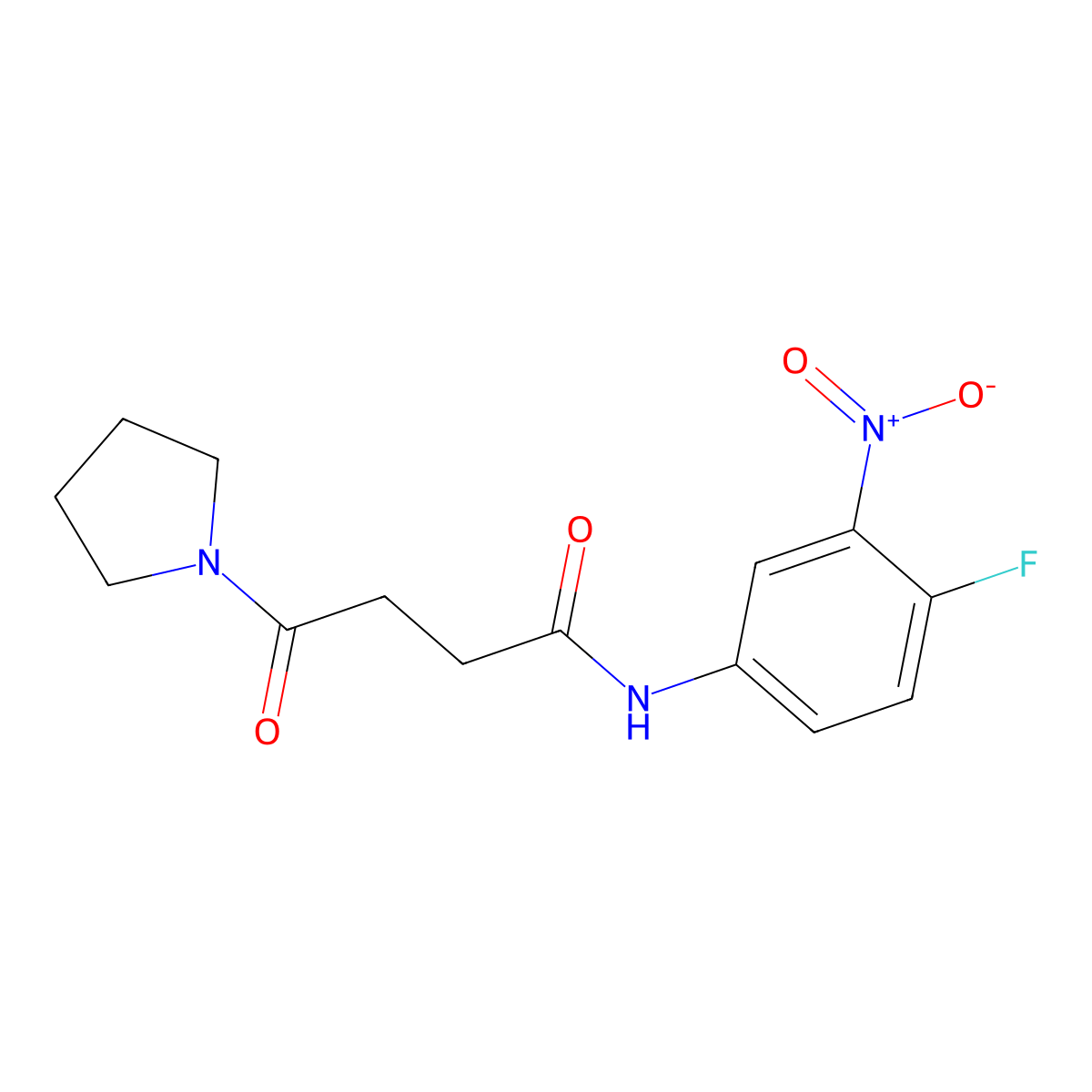 N-(4-fluoro-3-nitrophenyl)-4-oxo-4-(pyrrolidin-1-yl)butanamide molecular structure, CAS 331459-64-4
