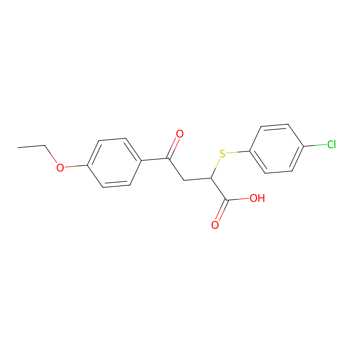 2-[(4-Chlorophenyl)sulfanyl]-4-(4-ethoxyphenyl)-4-oxobutanoic acid molecular structure, CAS 331459-65-5