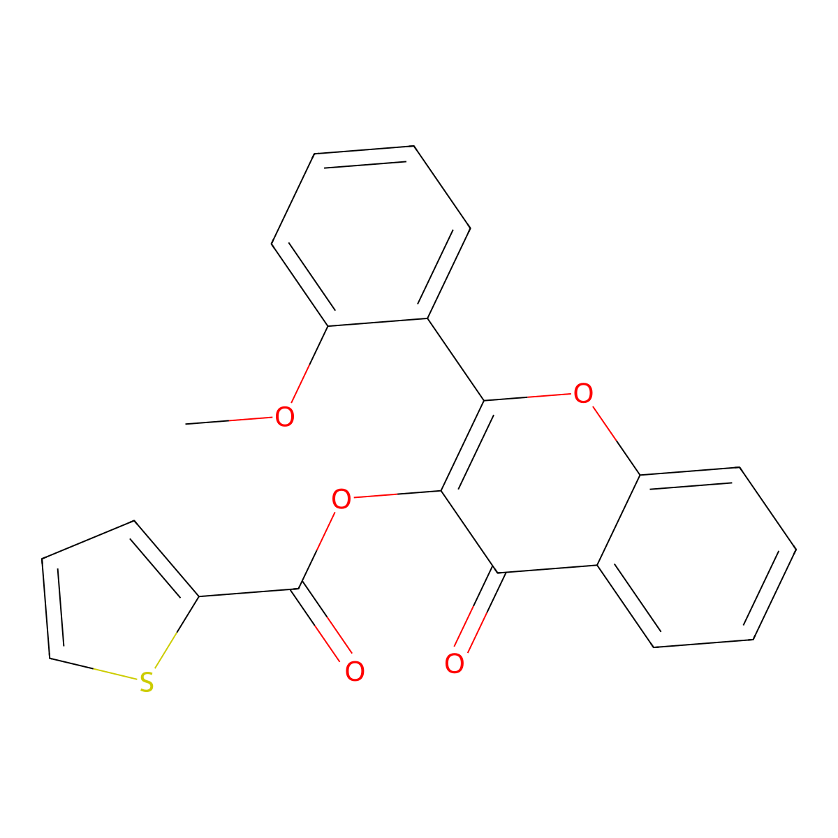 2-(2-methoxyphenyl)-4-oxo-4H-chromen-3-yl 2-thiophenecarboxylate molecular structure, CAS 331459-66-6