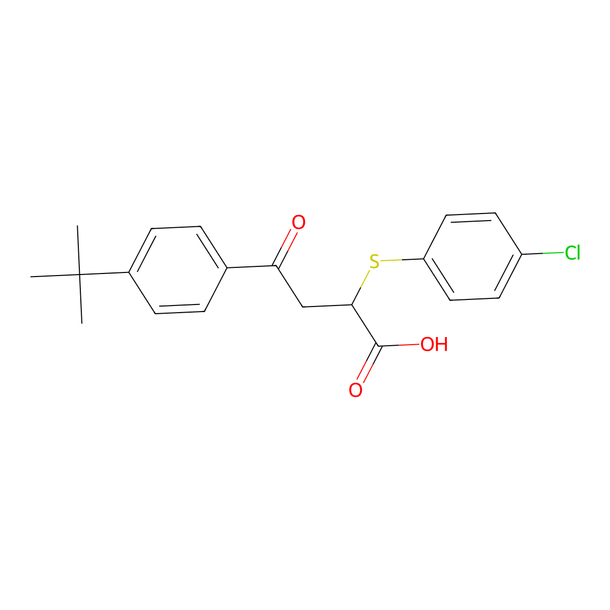 4-[4-(Tert-butyl)phenyl]-2-[(4-chlorophenyl)sulfanyl]-4-oxobutanoic acid molecular structure, CAS 331459-69-9