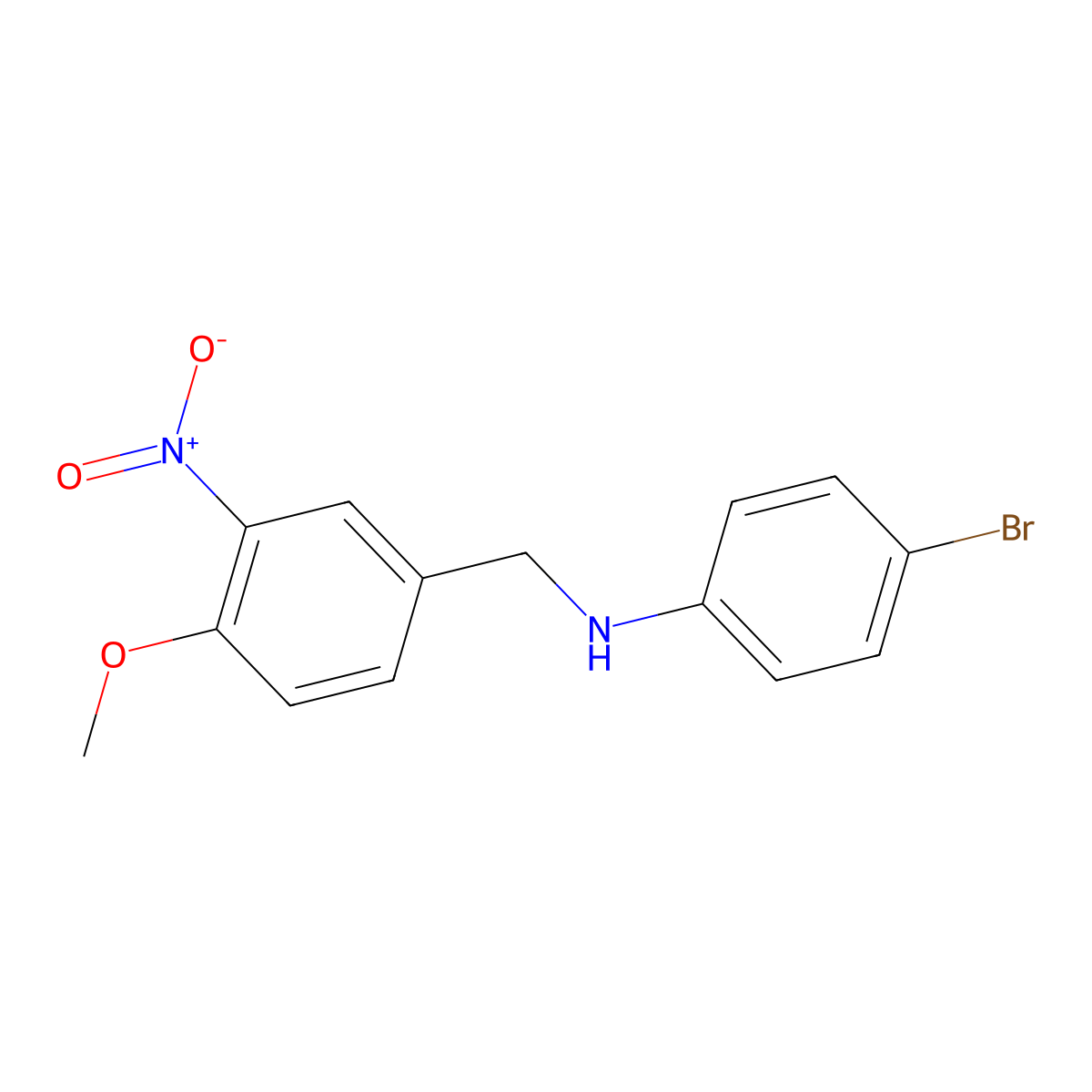 4-bromo-N-[(4-methoxy-3-nitrophenyl)methyl]aniline molecular structure, CAS 331459-72-4