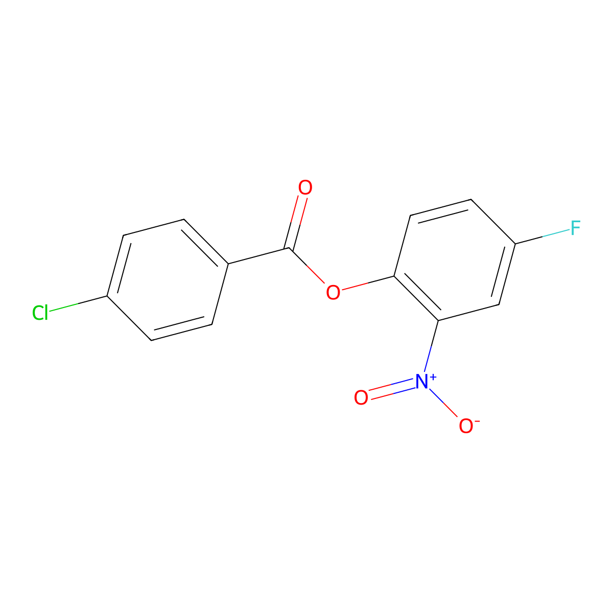 4-Fluoro-2-nitrophenyl 4-chlorobenzenecarboxylate molecular structure, CAS 331459-80-4
