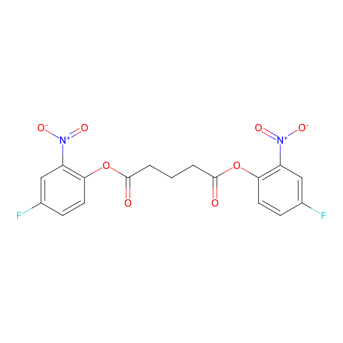 Bis(4-fluoro-2-nitrophenyl) pentanedioate molecular structure, CAS 331459-90-6