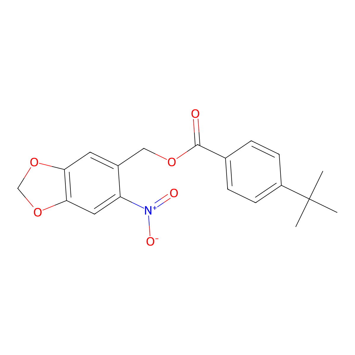 (6-Nitro-1,3-benzodioxol-5-yl)methyl 4-tert-butylbenzoate molecular structure, CAS 331459-92-8