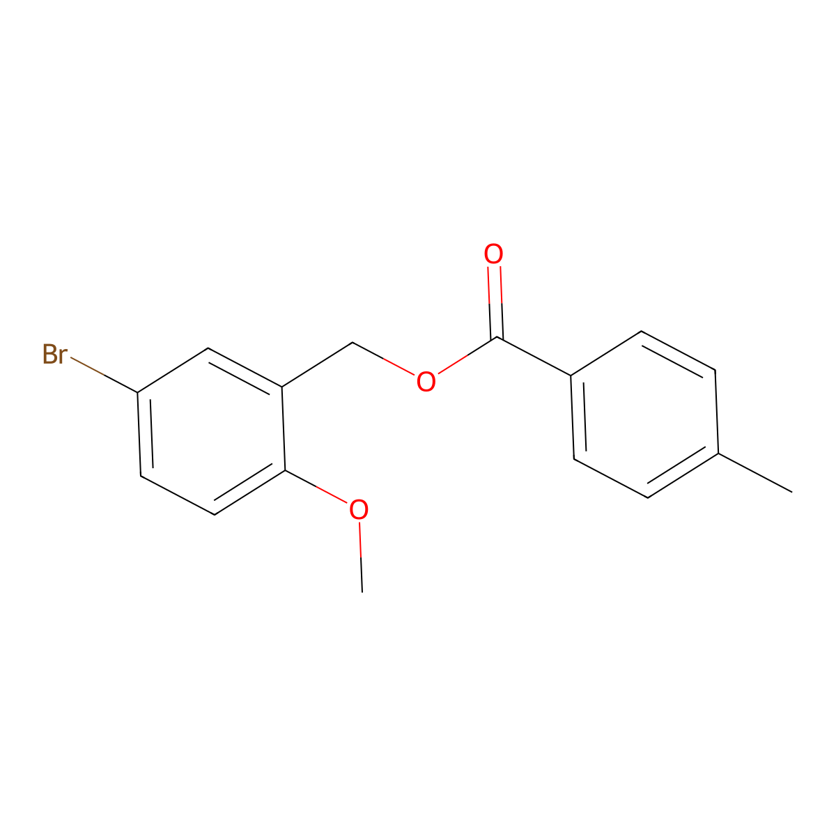 (5-Bromo-2-methoxyphenyl)methyl 4-methylbenzoate molecular structure, CAS 331459-93-9