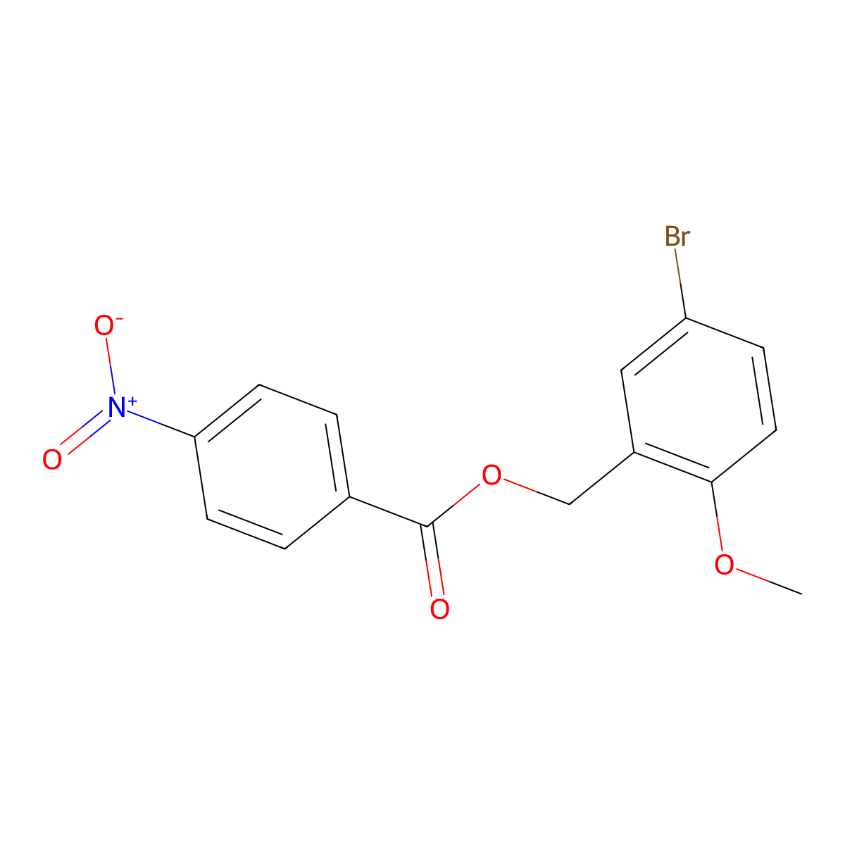 5-Bromo-2-methoxybenzyl 4-nitrobenzenecarboxylate molecular structure, CAS 331459-95-1