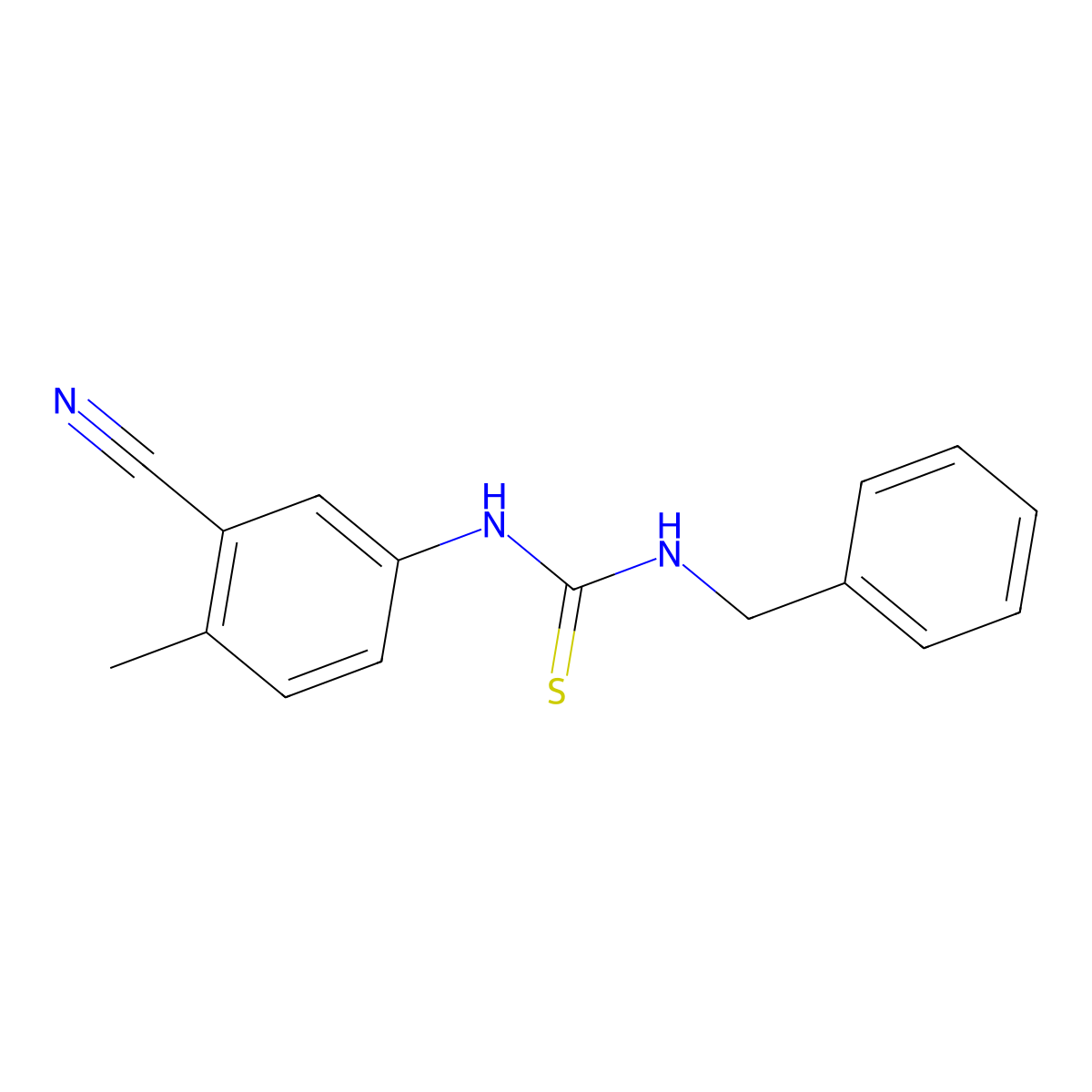1-Benzyl-3-(3-cyano-4-methylphenyl)thiourea molecular structure, CAS 331460-01-6