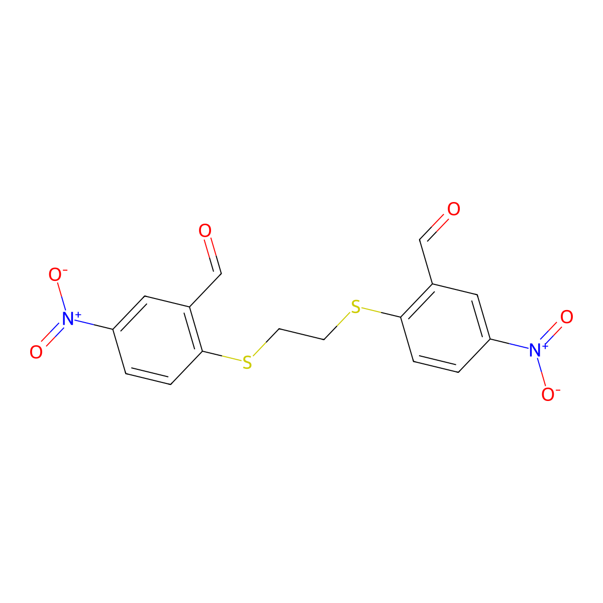 2-({2-[(2-Formyl-4-nitrophenyl)sulfanyl]ethyl}sulfanyl)-5-nitrobenzenecarbaldehyde molecular structure, CAS 331460-03-8