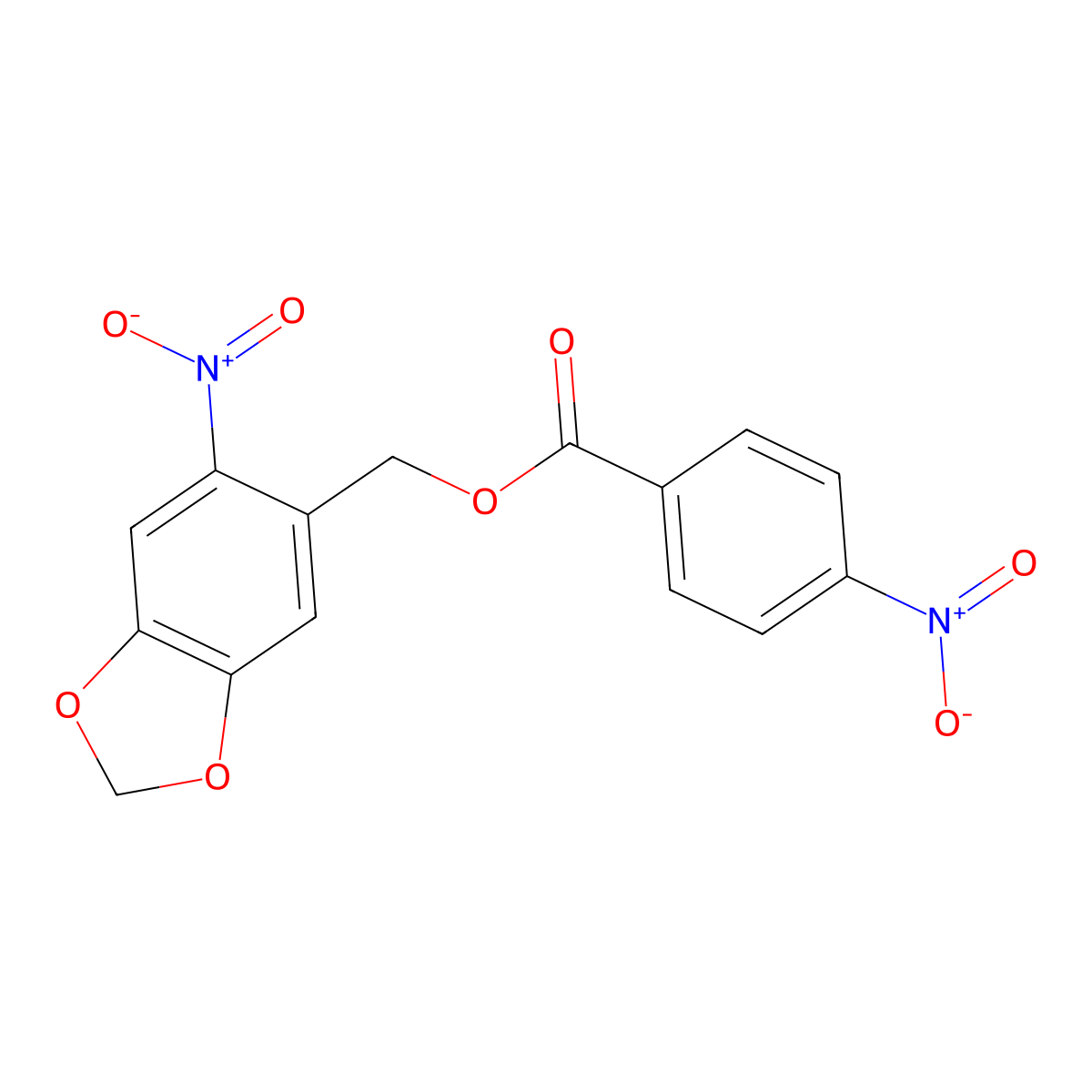 (6-Nitro-1,3-benzodioxol-5-yl)methyl 4-nitrobenzenecarboxylate molecular structure, CAS 331460-10-7