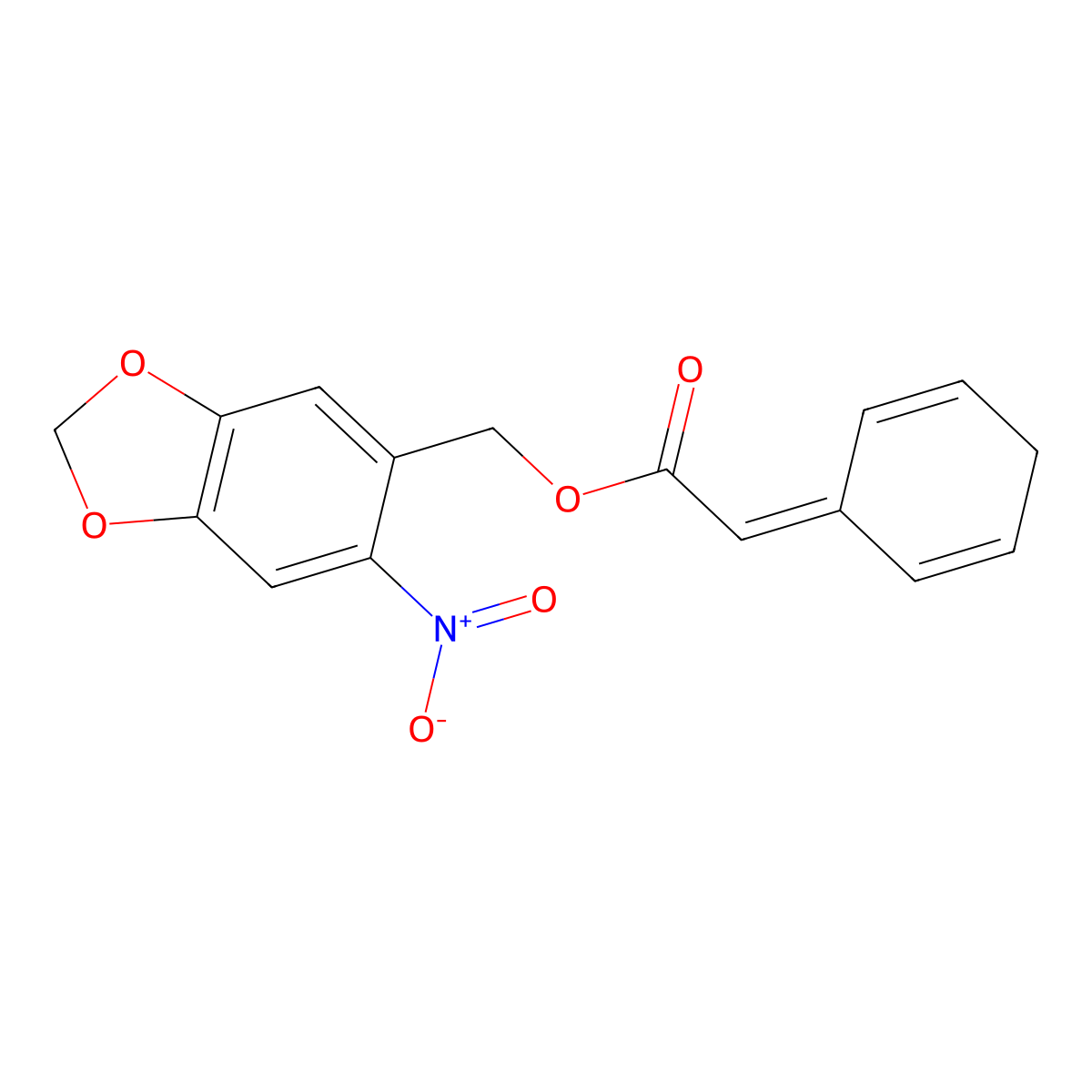 (6-Nitro-1,3-benzodioxol-5-yl)methyl 2-(2,5-cyclohexadienyliden)acetate molecular structure, CAS 331460-16-3