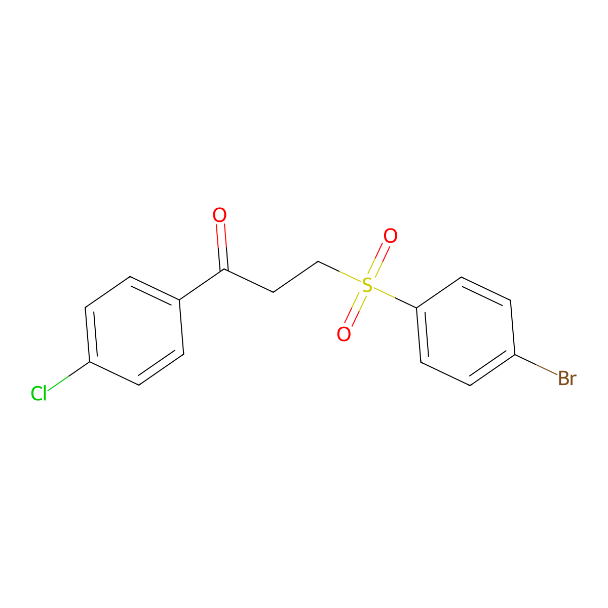 3-[(4-Bromophenyl)sulfonyl]-1-(4-chlorophenyl)-1-propanone molecular structure, CAS 331460-27-6