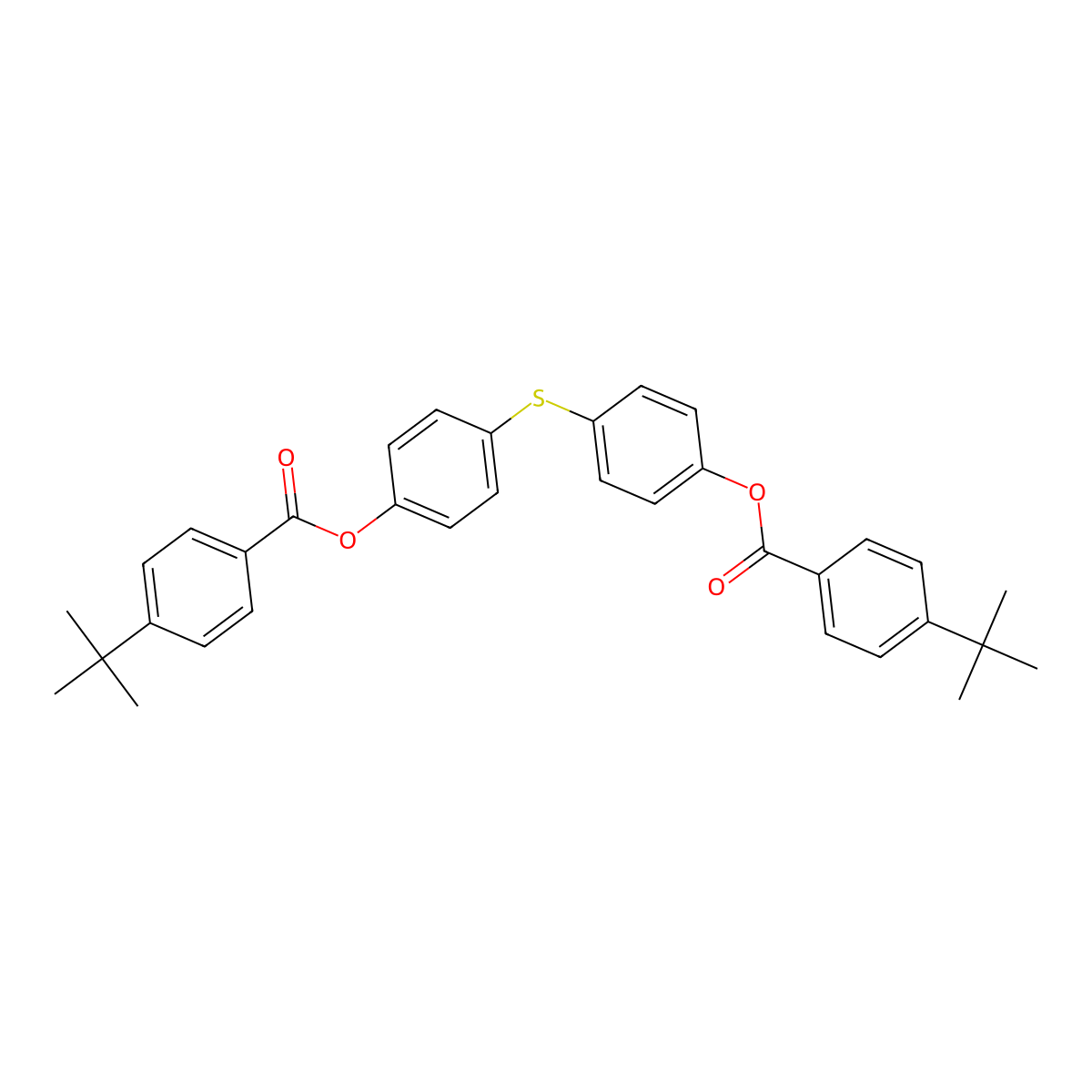 4-[(4-{[4-(Tert-butyl)benzoyl]oxy}phenyl)sulfanyl]phenyl 4-(tert-butyl)benzenecarboxylate molecular structure, CAS 331460-28-7