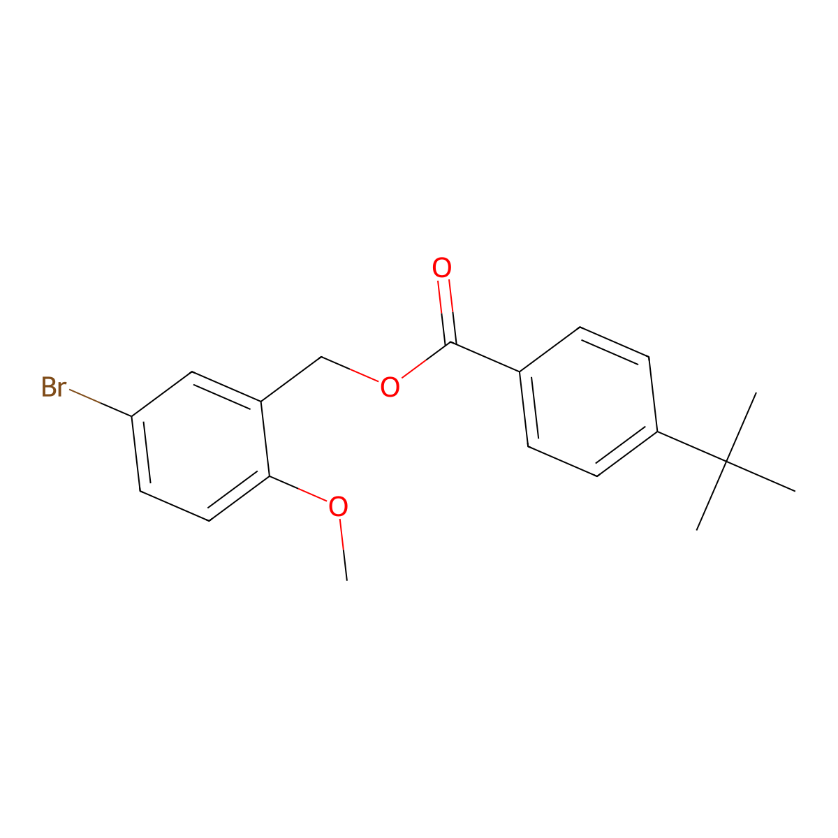 (5-Bromo-2-methoxyphenyl)methyl 4-tert-butylbenzoate molecular structure, CAS 331460-30-1