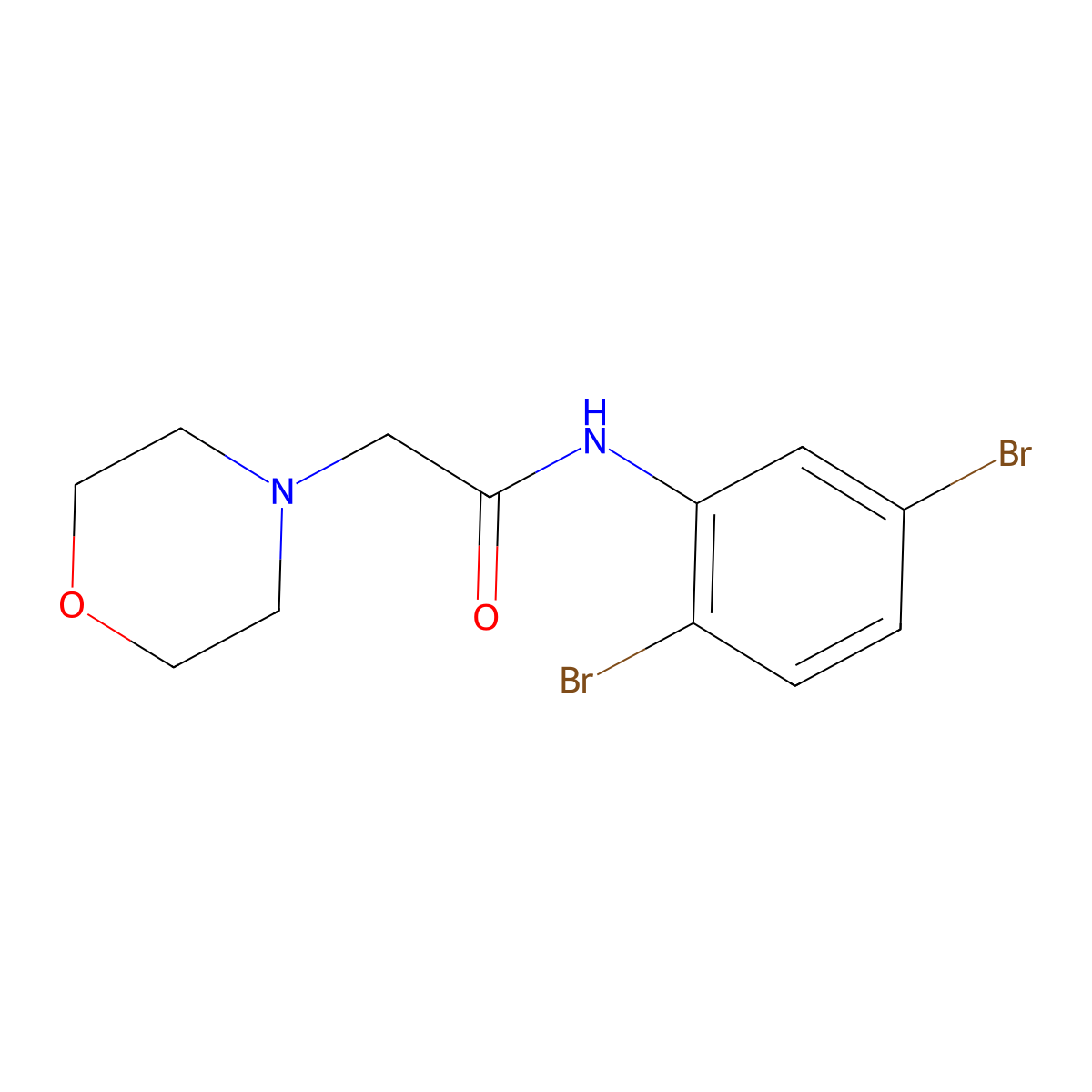 N-(2,5-dibromophenyl)-2-(morpholin-4-yl)acetamide molecular structure, CAS 331460-39-0