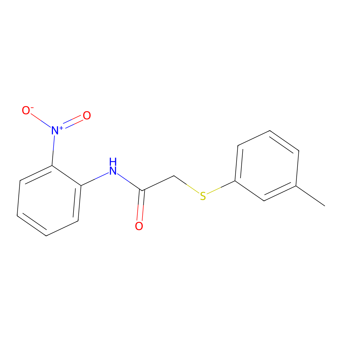 2-[(3-methylphenyl)sulfanyl]-N-(2-nitrophenyl)acetamide molecular structure, CAS 331460-40-3