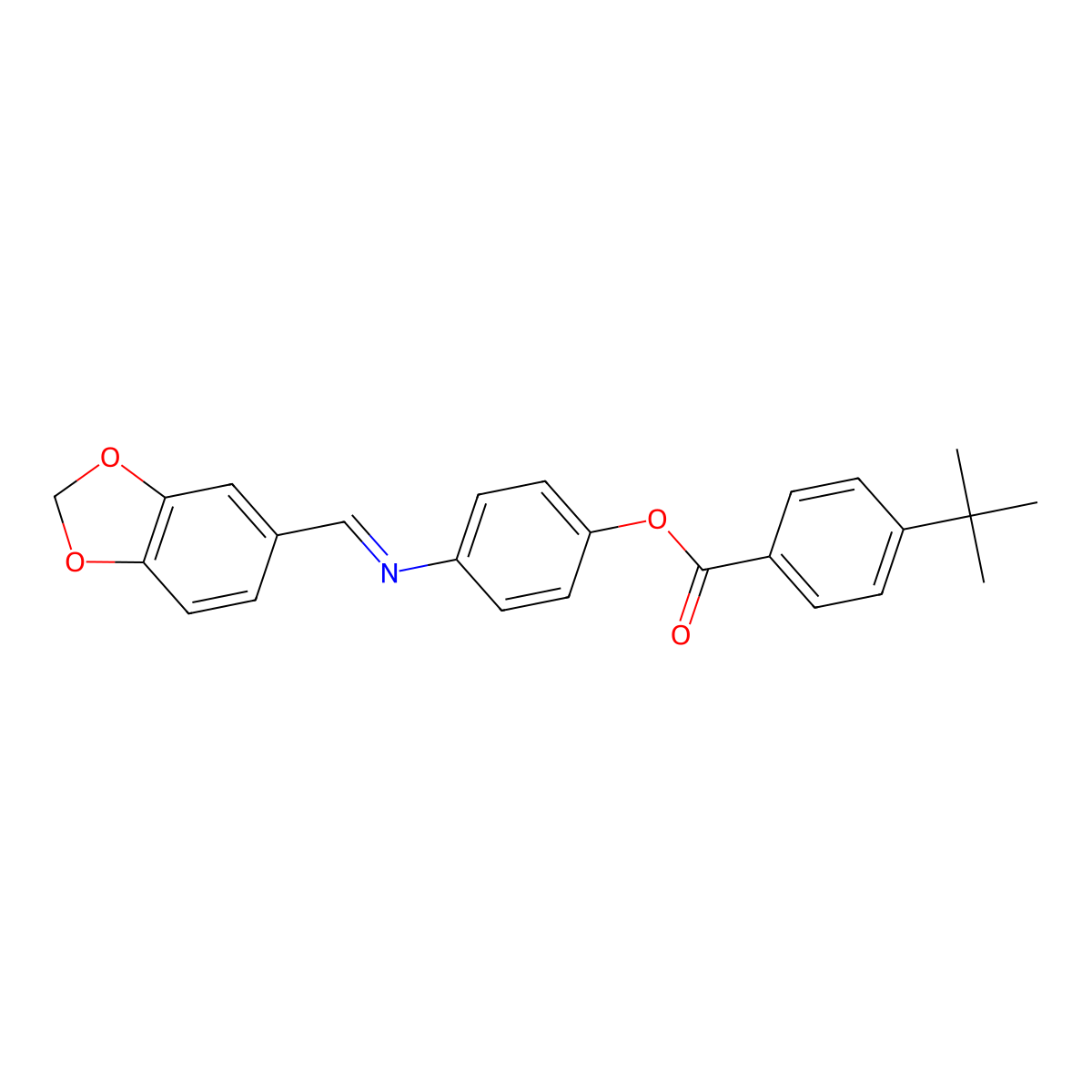 4-[(1,3-Benzodioxol-5-ylmethylene)amino]phenyl 4-(tert-butyl)benzenecarboxylate molecular structure, CAS 331460-53-8