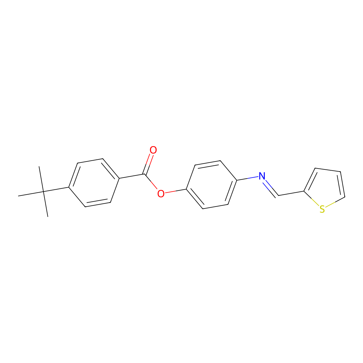 4-[(2-Thienylmethylene)amino]phenyl 4-(tert-butyl)benzenecarboxylate molecular structure, CAS 331460-55-0