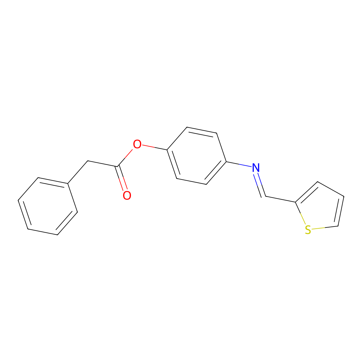 4-{[(E)-2-thienylmethylidene]amino}phenyl phenylacetate molecular structure, CAS 331460-57-2