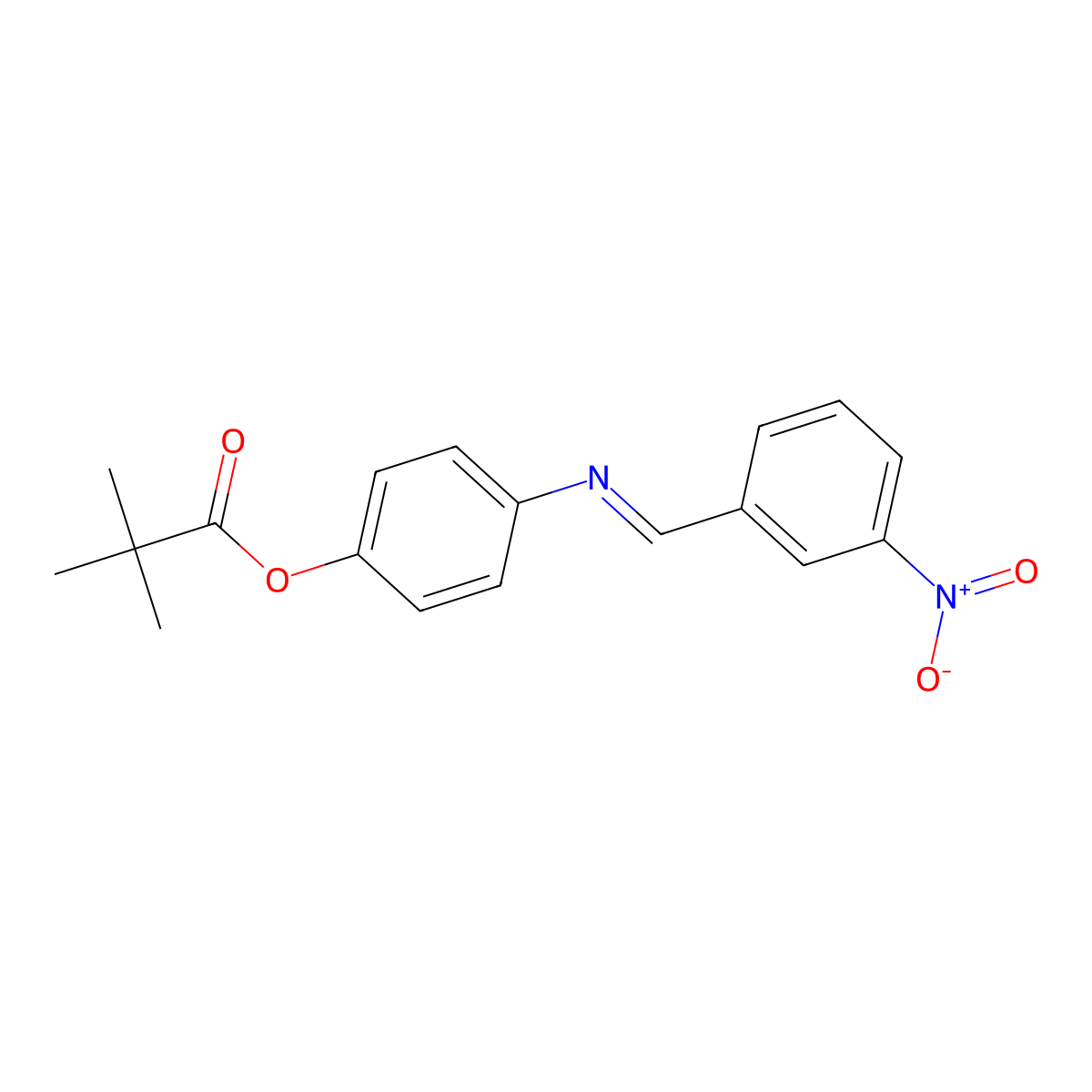 4-{[(3-Nitrophenyl)methylene]amino}phenyl pivalate molecular structure, CAS 331460-58-3
