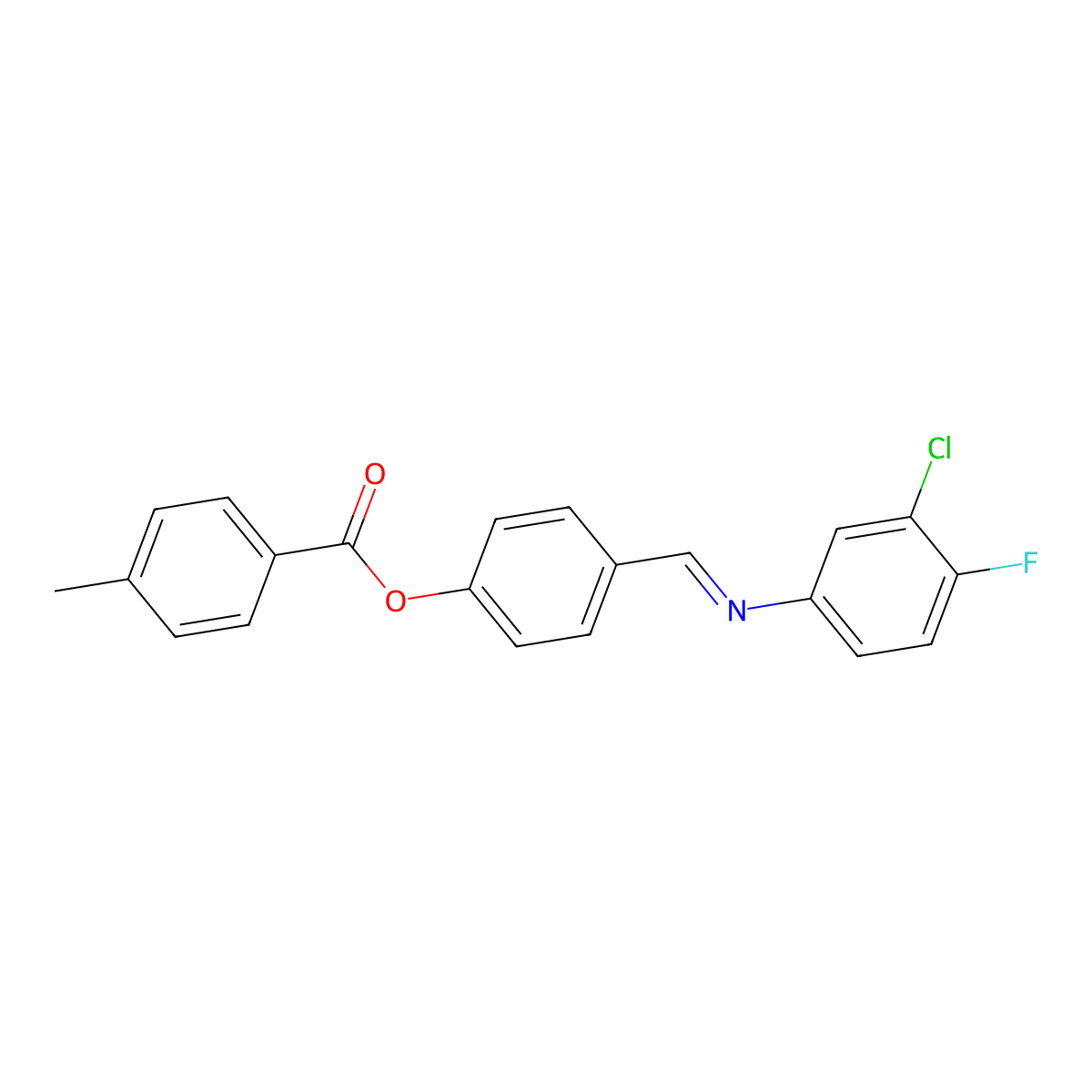 [4-[(3-Chloro-4-fluorophenyl)iminomethyl]phenyl] 4-methylbenzoate molecular structure, CAS 331460-60-7
