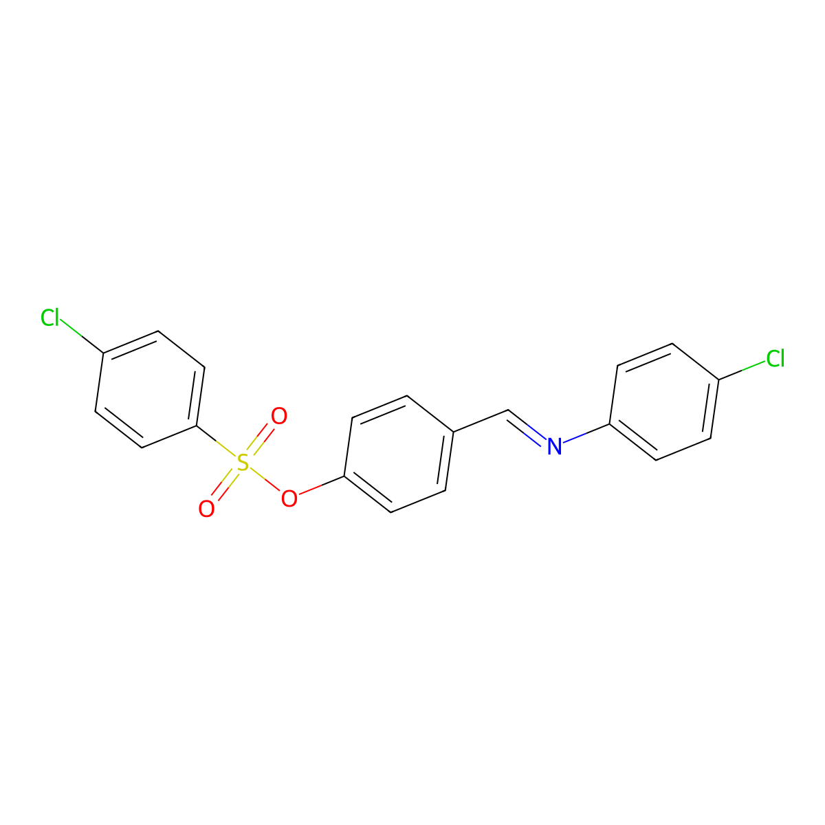 4-{[(4-Chlorophenyl)imino]methyl}phenyl 4-chlorobenzenesulfonate molecular structure, CAS 331460-61-8