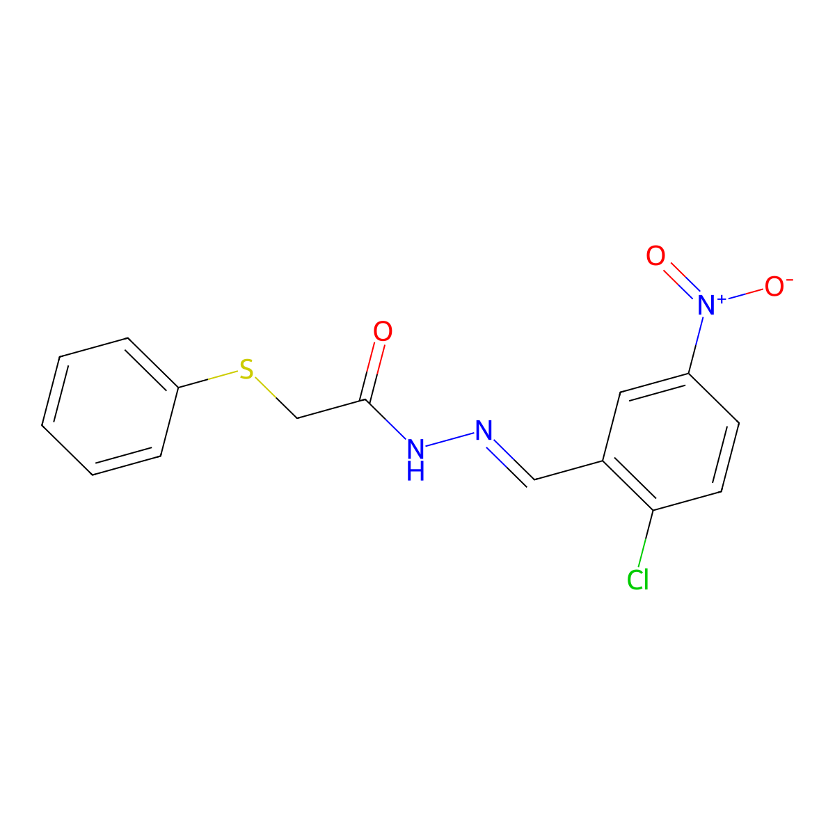 N'-[(1E)-(2-chloro-5-nitrophenyl)methylidene]-2-(phenylsulfanyl)acetohydrazide molecular structure, CAS 331460-62-9