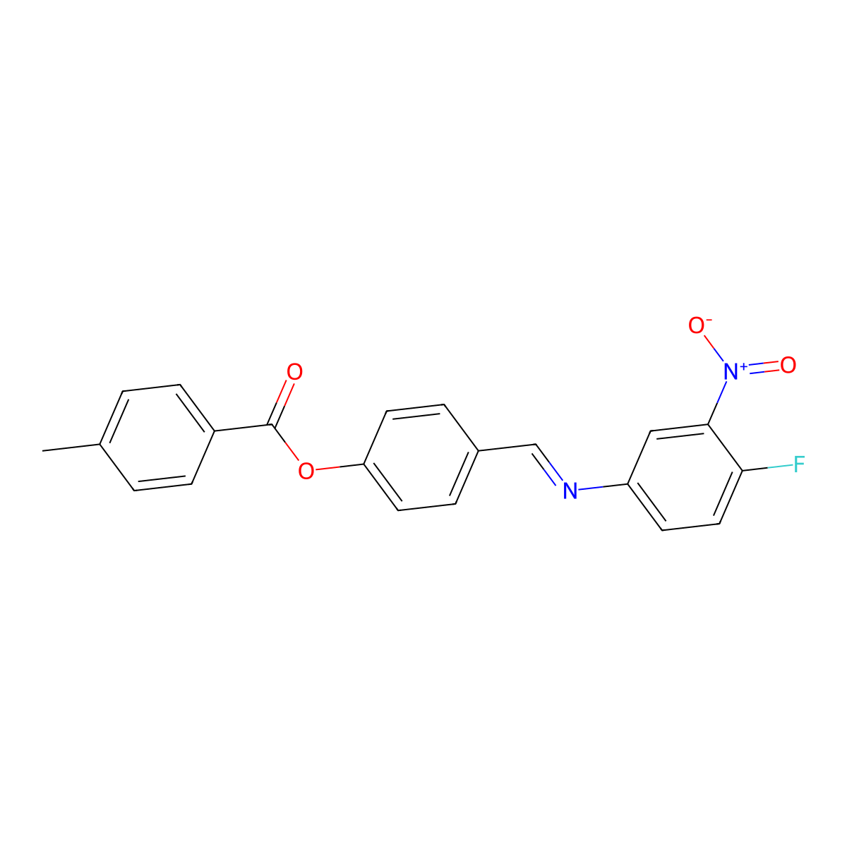 4-{[(4-Fluoro-3-nitrophenyl)imino]methyl}phenyl 4-methylbenzenecarboxylate molecular structure, CAS 331460-65-2