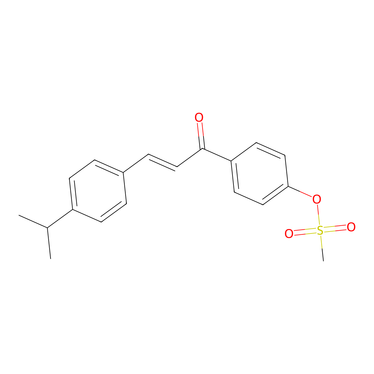 4-[3-(4-Isopropylphenyl)acryloyl]phenyl methanesulfonate molecular structure, CAS 331460-73-2