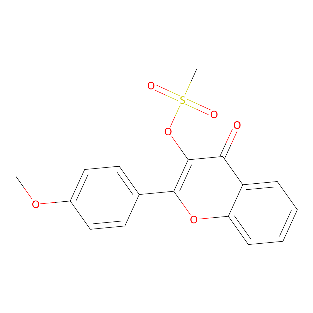 2-(4-methoxyphenyl)-4-oxo-4H-chromen-3-yl methanesulfonate molecular structure, CAS 331460-75-4