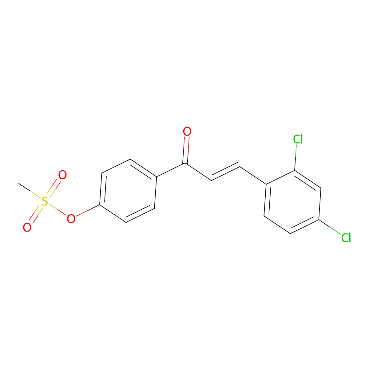 4-[3-(2,4-Dichlorophenyl)acryloyl]phenyl methanesulfonate molecular structure, CAS 331460-77-6