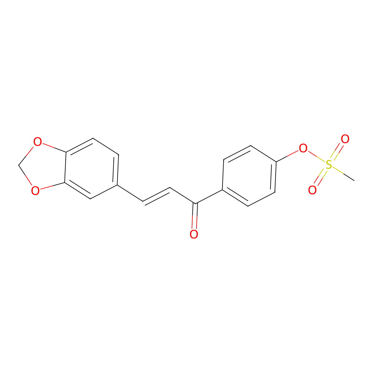 4-[3-(1,3-Benzodioxol-5-yl)acryloyl]phenyl methanesulfonate molecular structure, CAS 331460-82-3