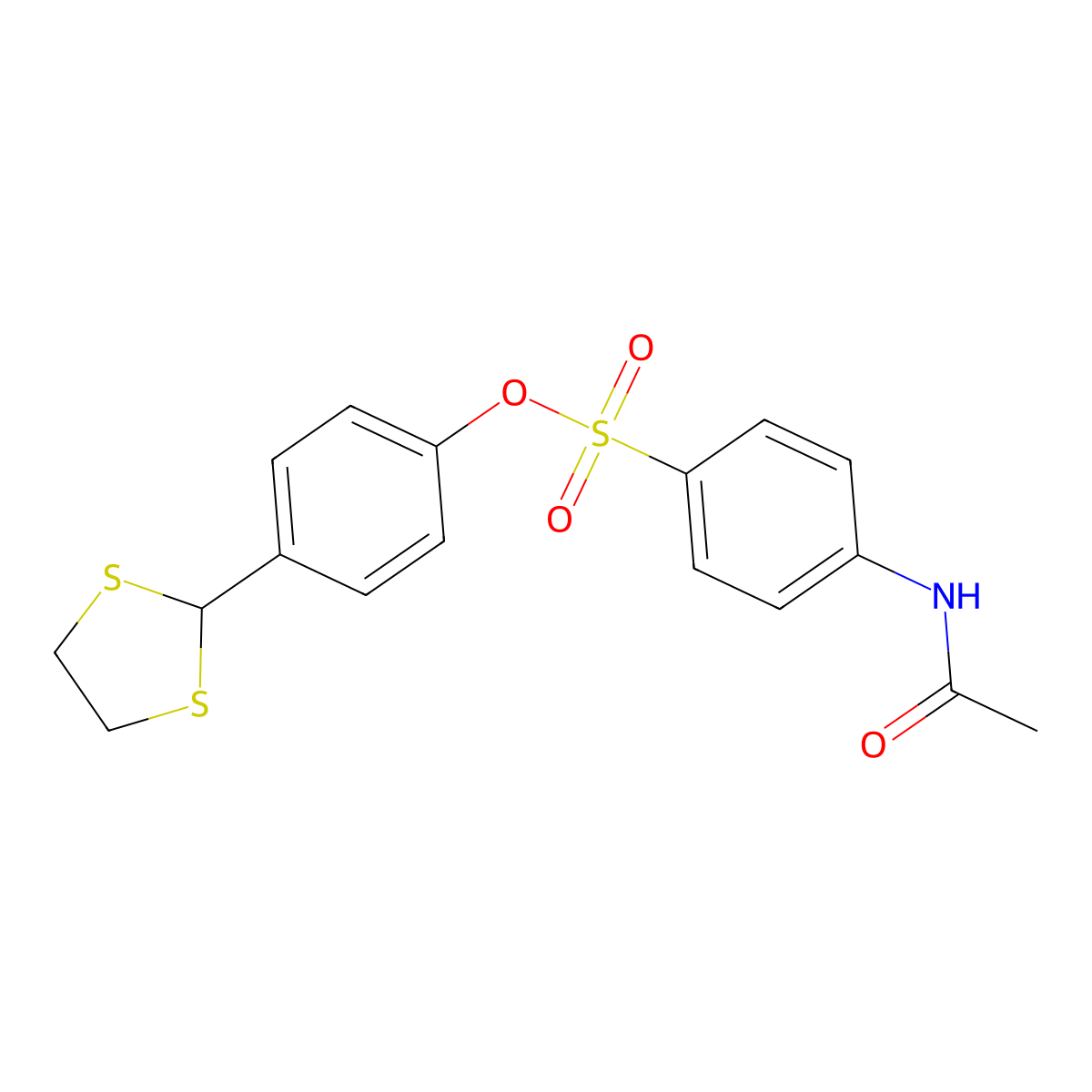 4-(1,3-Dithiolan-2-yl)phenyl 4-(acetylamino)benzenesulfonate molecular structure, CAS 331460-86-7