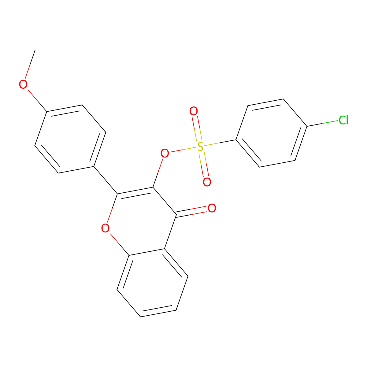 2-(4-methoxyphenyl)-4-oxo-4H-chromen-3-yl 4-chlorobenzene-1-sulfonate molecular structure, CAS 331460-89-0