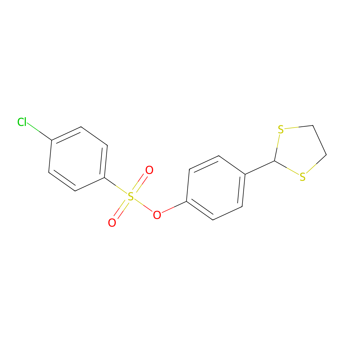 4-(1,3-Dithiolan-2-yl)phenyl 4-chlorobenzenesulfonate molecular structure, CAS 331460-97-0