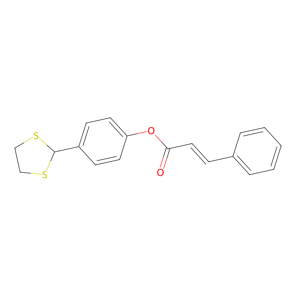 [4-(1,3-dithiolan-2-yl)phenyl] (E)-3-phenylprop-2-enoate molecular structure, CAS 331461-09-7