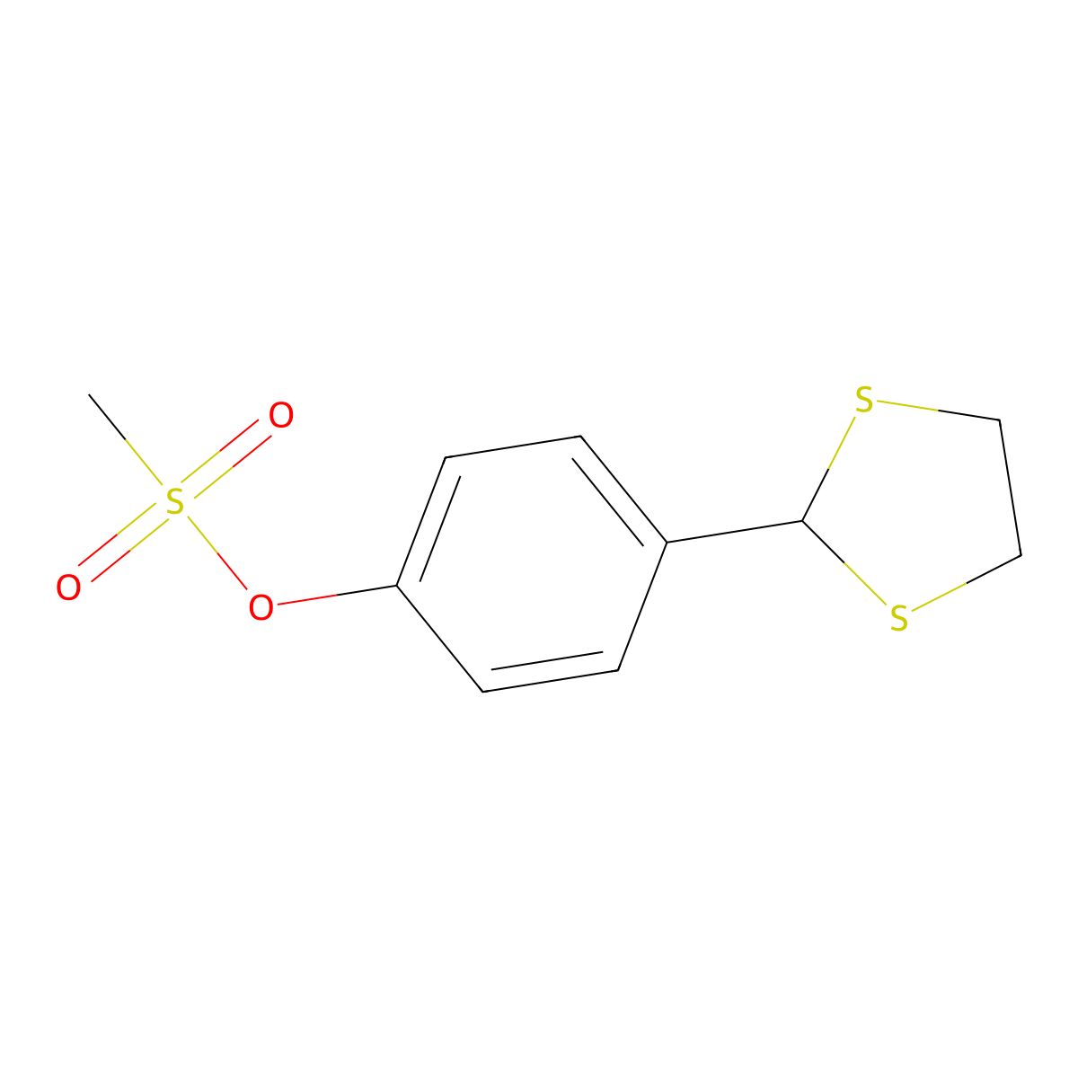 4-(1,3-Dithiolan-2-yl)phenyl methanesulfonate molecular structure, CAS 331461-11-1