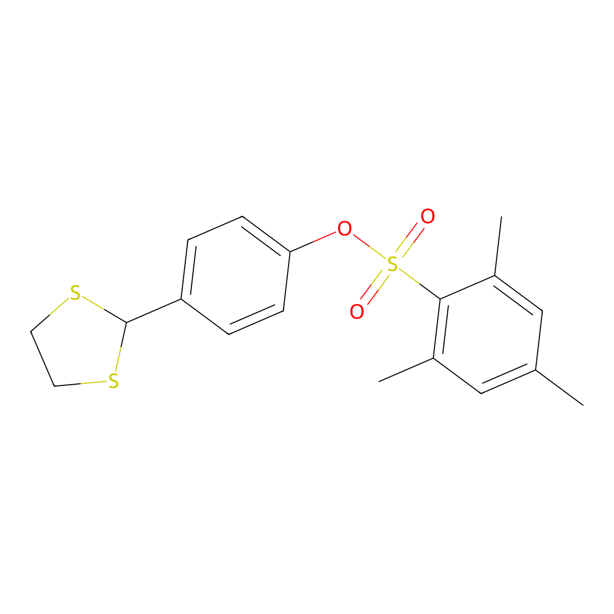 4-(1,3-Dithiolan-2-yl)phenyl 2,4,6-trimethylbenzenesulfonate molecular structure, CAS 331461-24-6